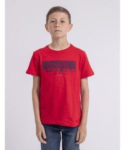 T-shirt col rond pur coton NOTELOX-J - Rouge