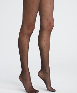 Collants fantaisie 'cœurs' 'DIM' - Rouge