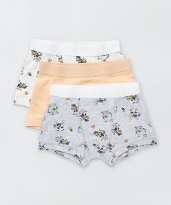 Lot de 3 boxers - Blanc/gris/corail