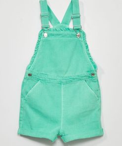Salopette short en jean - Vert