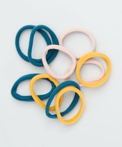 Lot de 10 élastiques pour cheveux - Jaune/rose/vert