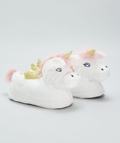 Chaussons licorne en 3D - blanc