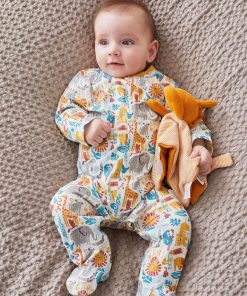 Pyjama dors-bien en jersey à imprimés, multicolore - Bleu