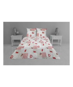 Couvre lit microfibre + taies Coeur alie - Blanc