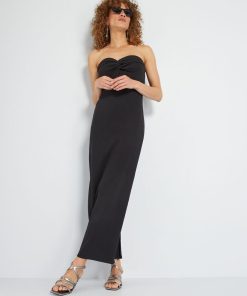 Robe midi forme bustier - noir