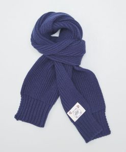 Echarpe en maille côtelée - Bleu foncé