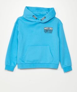 Sweat en molleton à capuche - Bleu