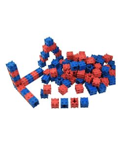 100 cubes encastrables rouge et bleu - N/A