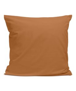 Bleu Câlin - Taie d'oreiller unie Percale de coton 80 fils/m² - Orange