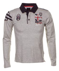 Polo manches longues garçon ECEGULL - Gris