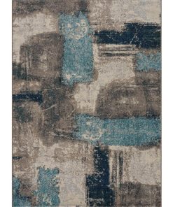 Tapis salon 200x280 NOUTRI Bleu OEKO TEX idéal pour le salon - Bleu