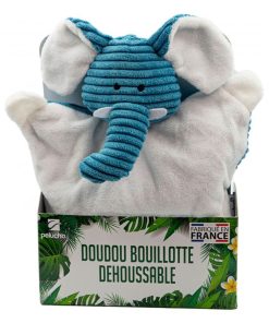 Doudou bouillotte éléphant - Made in France - Blanc