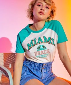 Tee-shirt imprimé manches raglan - Vert