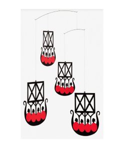 flensted Mobiles' Les 4 Bateaux Vikings - Rouge