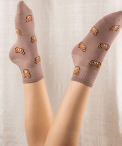 Chaussettes En Coton Basses Nounours- Sockup- 35-43 - Marron
