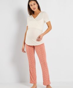 Pyjama de maternité - 2 pièces - Beige
