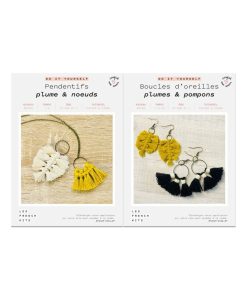 Bijoux Macramé - Pendentifs, Boucles d'oreilles jaune - N/A
