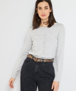 Gilet boutonné en maille - Gris