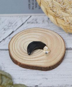 Pendentif lune - Plaqué Argent - Pierres naturelles - - Multicolore