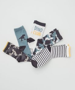 Lot de 5 paires de chaussettes 'dinosaure' - dino