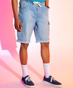 Bermuda en jean avec poches cargos - Trile stone