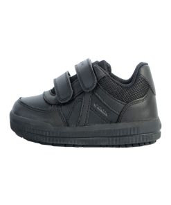 Basket Cuir Enfant/garçons Geox Arzach - Noir