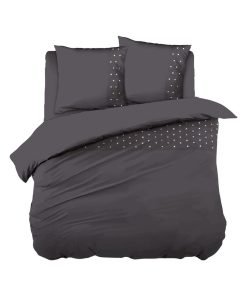 Housse de couette Collection Belle Agate uni - gris anthracite