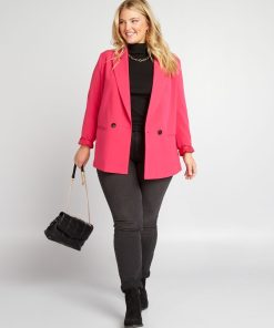 Veste blazer double boutonnage - Fuschia