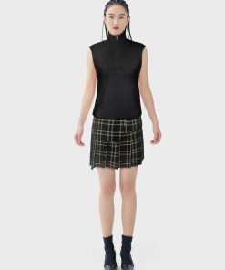 Pull en maille sans manche - noir