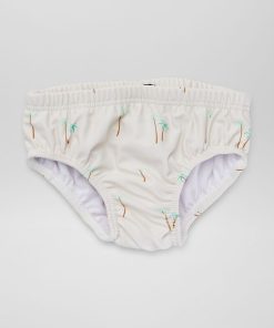 Couche de bain lavable et réutilisable - Blanc 'palmiers'