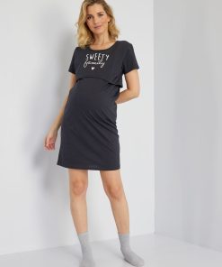 Chemise de nuit de grossesse - Noir