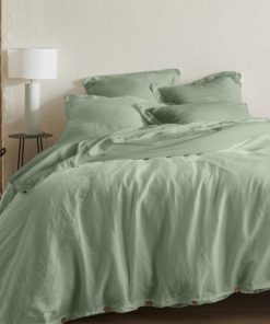 ORGANIC HOUSSE DE COUETTE 50% CHANVRE 50% COTON - Bleu céladon