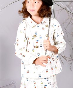 Veste croisée imprimé lapins  JOSEPHINE - 'LA FAUTE A VOLTAIRE' - Beige