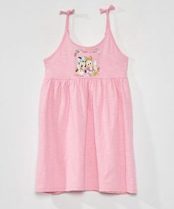 Robe moulinée à bretelles 'Minnie' - Rose