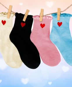 Coffret Chaussettes En Coton Coeur Dentelle (lot x4)- Sockup- 35-43 - Multicolore