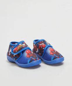 Chaussons montants à scratch 'Spiderman' - bleu