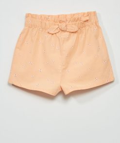 Short en popeline avec imprimé - Rose