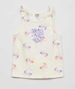 T-shirt à motif 'licornes' - Blanc