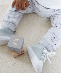 Baskets montantes en toile - Gris bleu