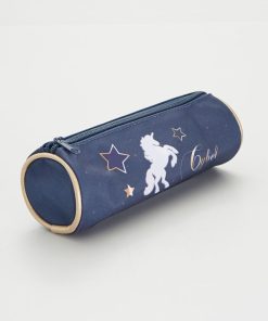 Trousse avec imprimé devant - bleu