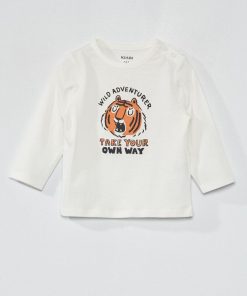 T-shirt en jersey avec imprimé - Blanc