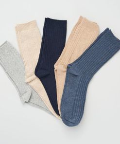 Lot de 5 paires de chaussettes - Gris/bleu/beige