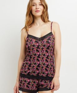 Camille top viscose - Noir Multicolore