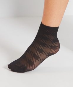 Socquettes 'DIM' pied-de-coq - 36D - noir