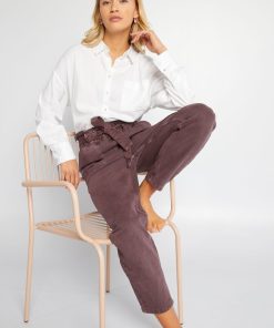 Jean mom avec ceinture - Prune