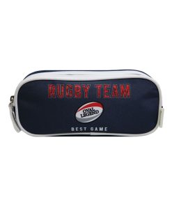 Trousse scolaire 2 compartiments Phileas Rugby Bleue Bagtrotter - Bleu