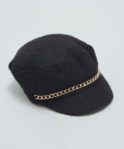Casquette style 'baker boy' - Noir