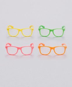 Lot de 4 lunettes fluo sans verres - multicolore