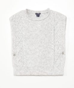 Pull sans manches en maille torsadée - VLT_GREY