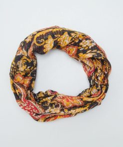 Foulard tour de cou imprimé cachemire - Rouge/noir/jaune